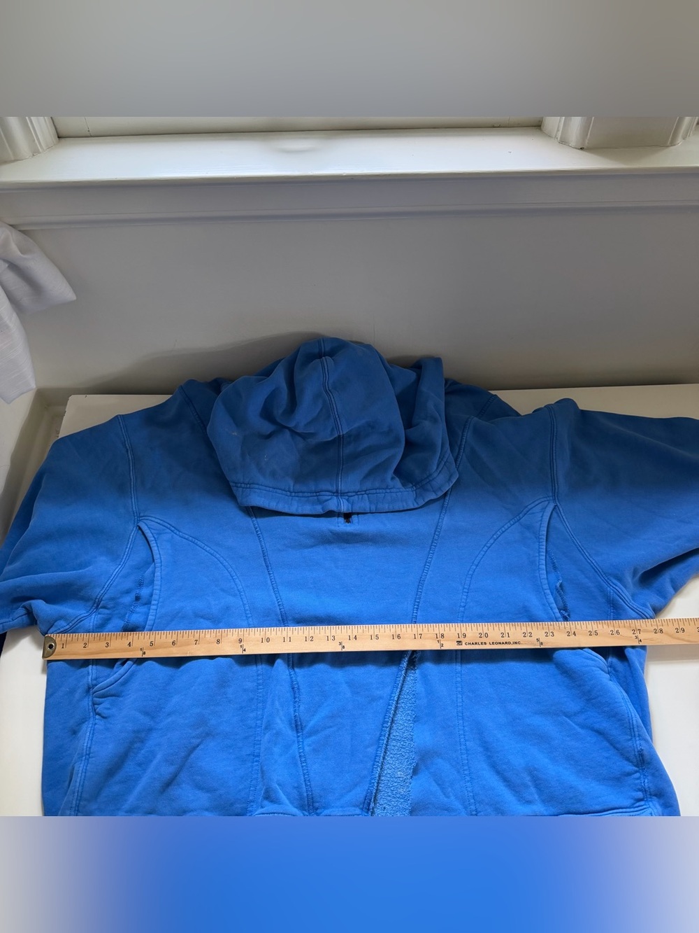 Free People Sweatshirt Hoodie Half zip Blue Split Hem Size Medium Oversized - Picture 8 of 10